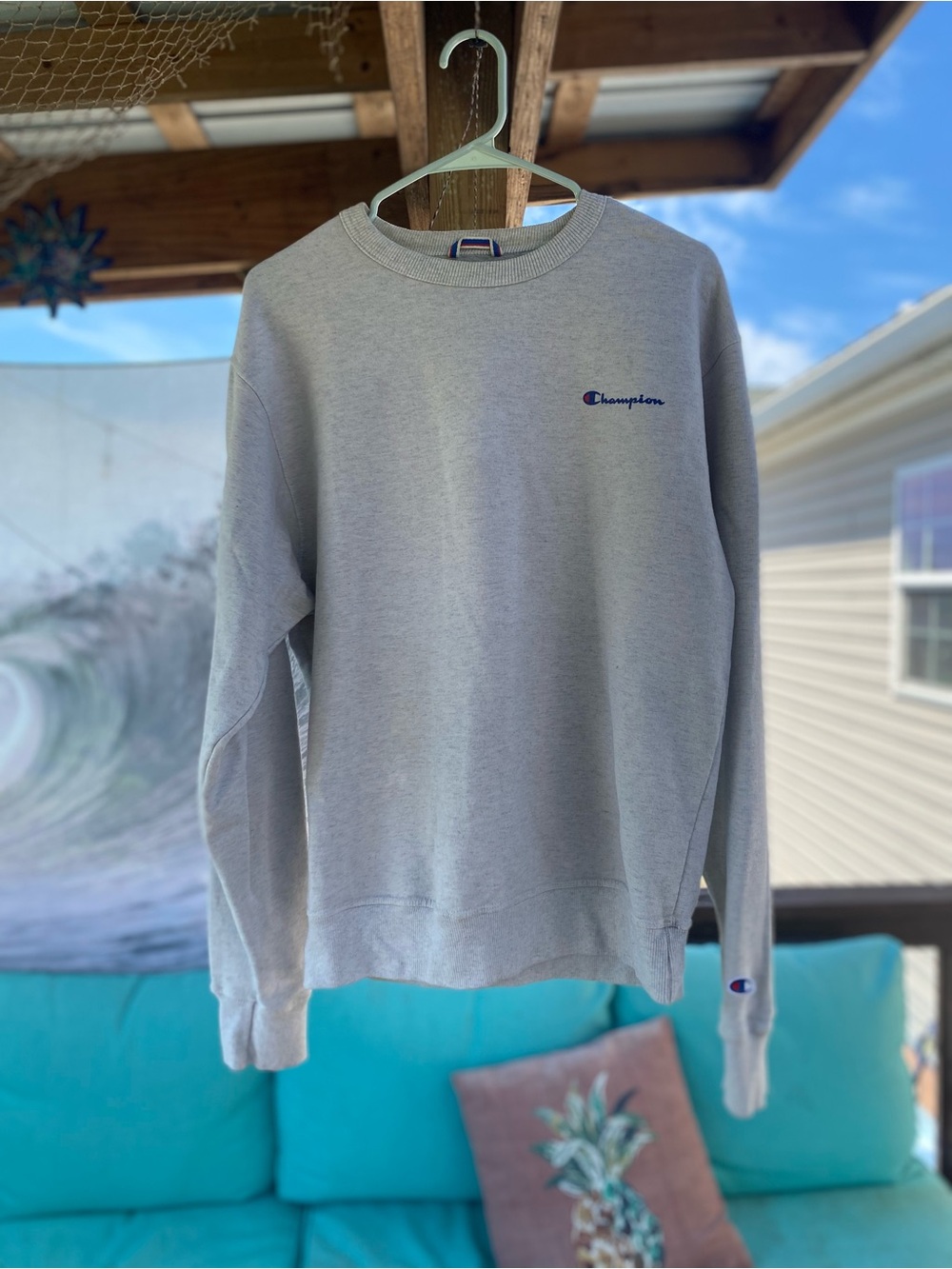 Champion Men's Crewneck Sweatshirt - Light Gray